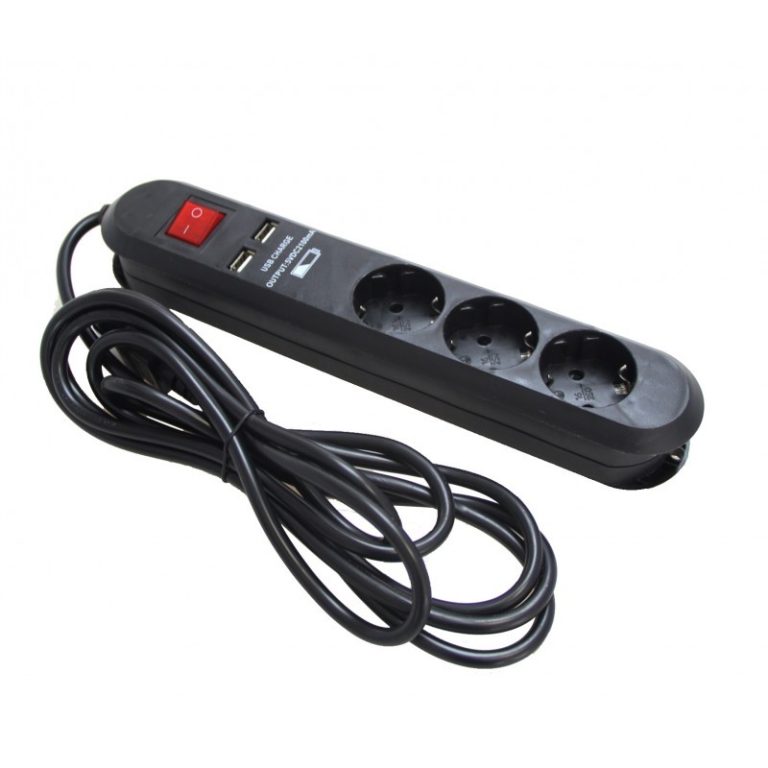 bloco tom ups tripla 3 mt preta usb