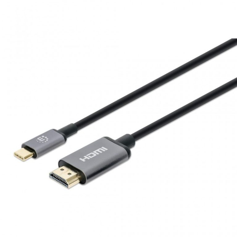 cabo usb c 1mt m para hdmi m 4k manhattan gold plated