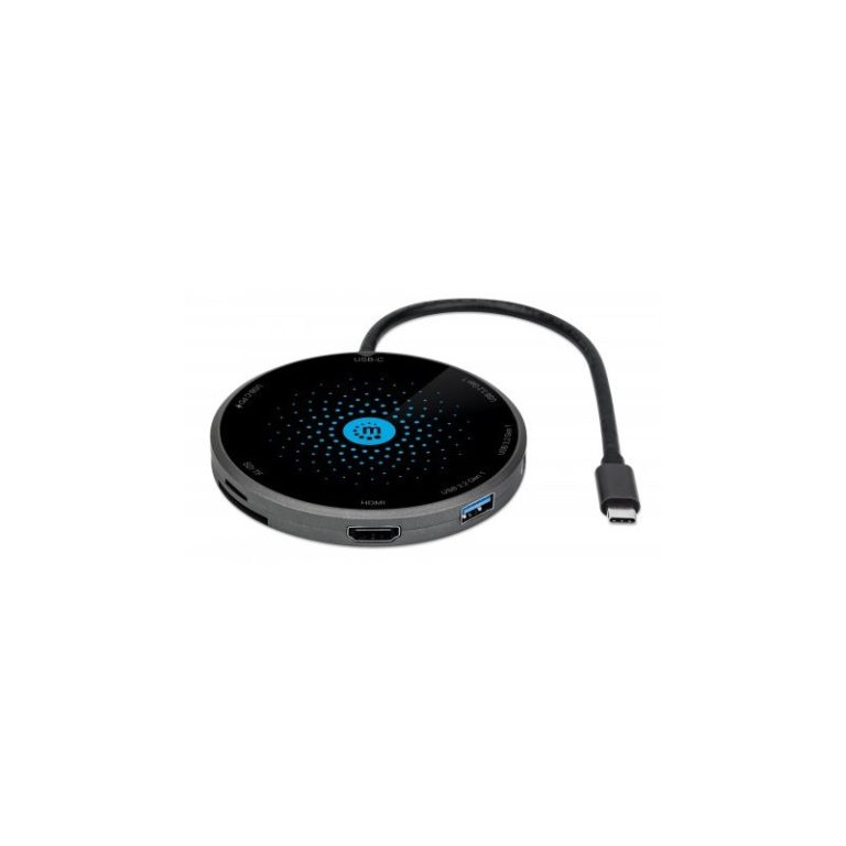 carregador manht wireless 8 in1 usb c f 3x usb a card reader 10w
