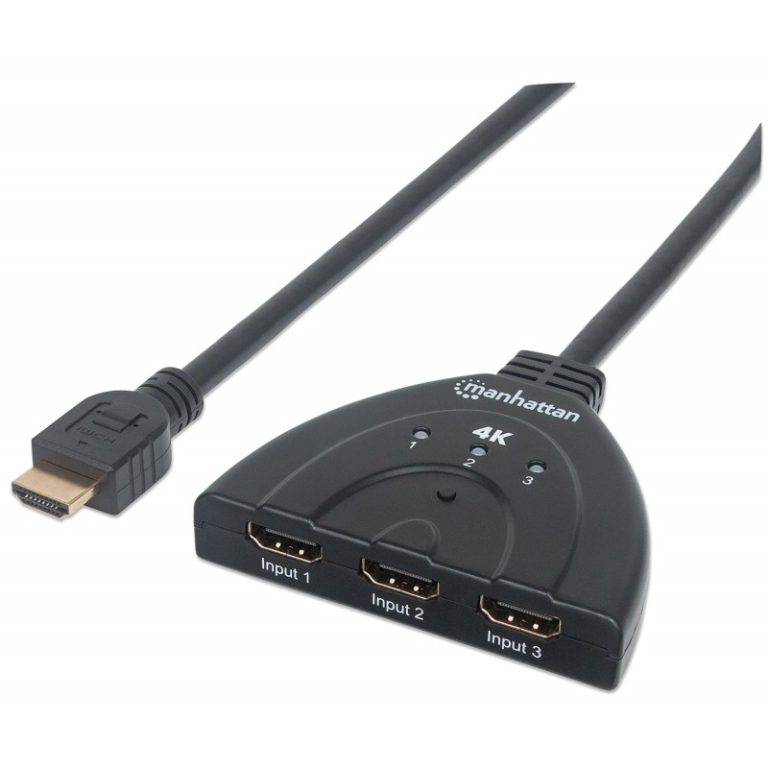 hub splitter 3xhdmi inp f para 1xhdmi out f 4k60hz manhattan