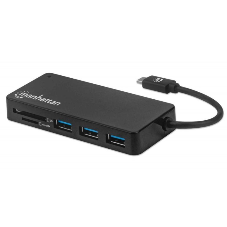 hub usb c 30 3xusb a mx5 gbps leitor sdmicrosd manhattan