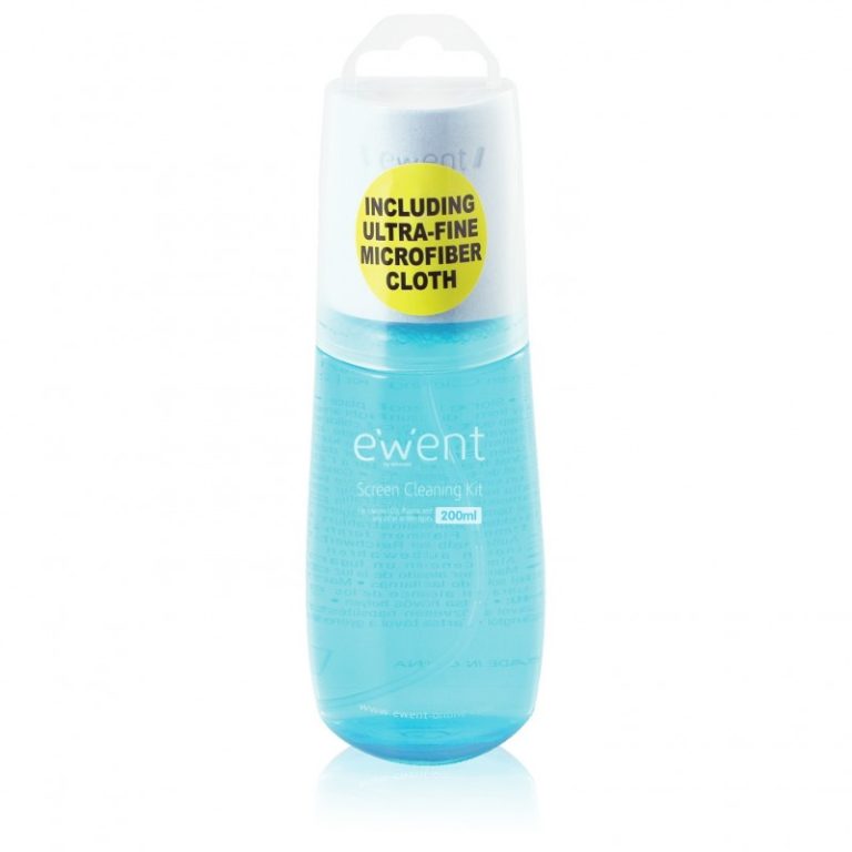 kit de limpeza ewent spray 200ml pano microfibra