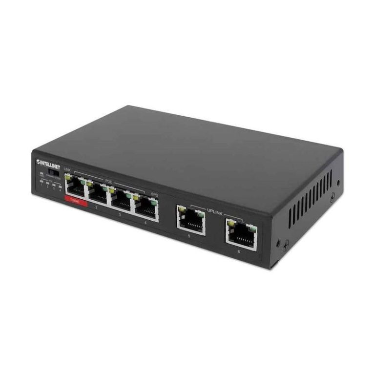 switch 6 intellinet ethernet 4 portas poe 1 x high power