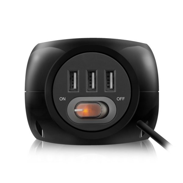 tomada tripla ewent 3 usb 24a 15mt preto