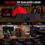 Powerbank UAPOW AP300 600W Carregamento Solar Haizen Store Angola