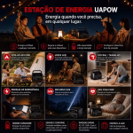 Powerbank UAPOW AP300 600W Carregamento Solar Haizen Store Angola